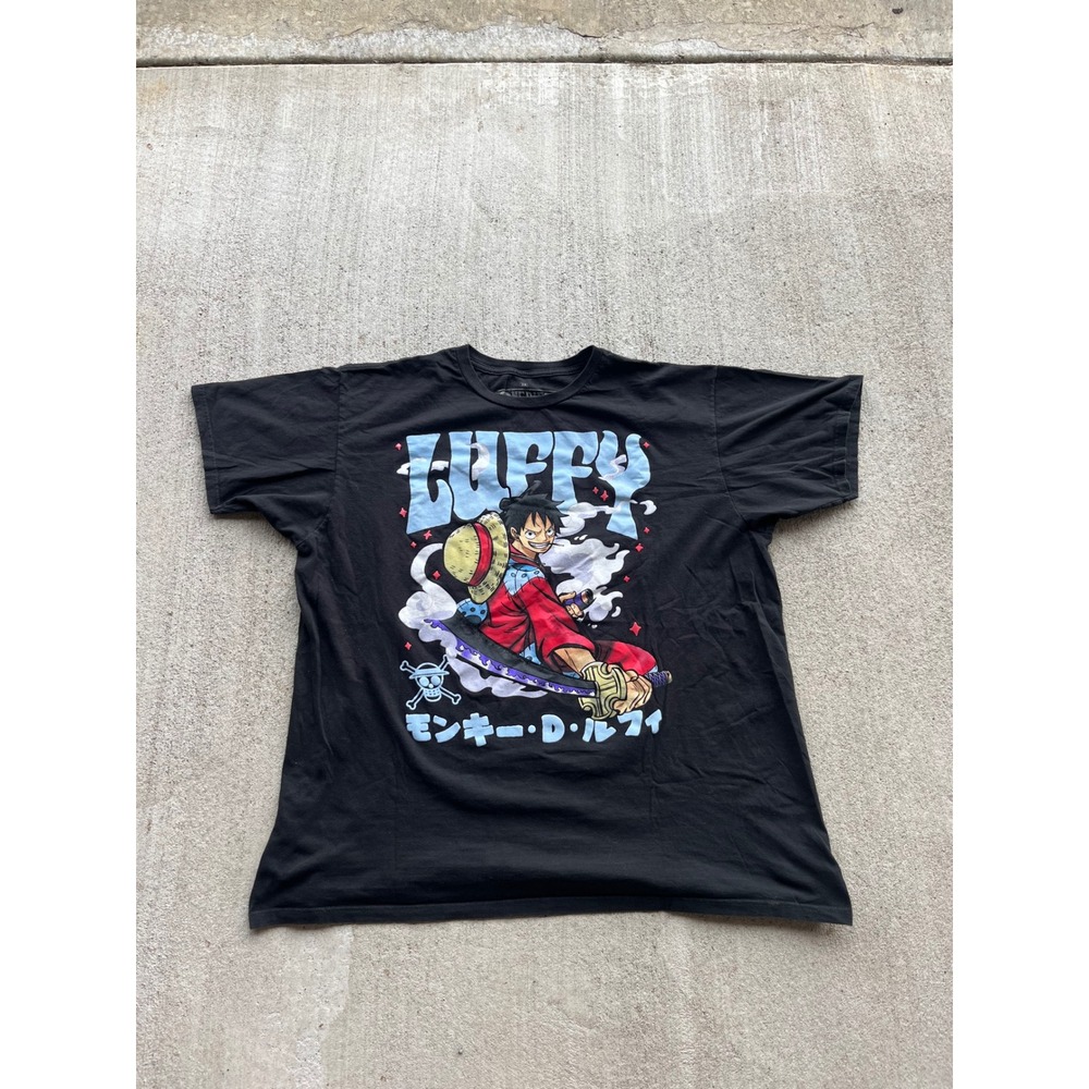 One Piece Luffy Ripple Junction Hot Topic Black Graphic T-Shirt Mens 2XL